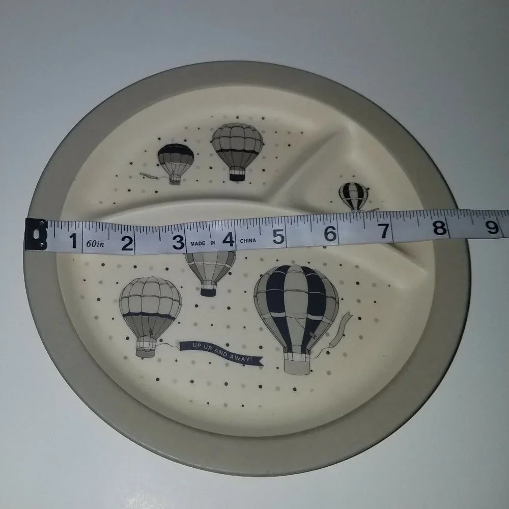 Hot Air Balloon Mug Cup Divided Plate Baby Toddler Child Up Up And Away Set Lot